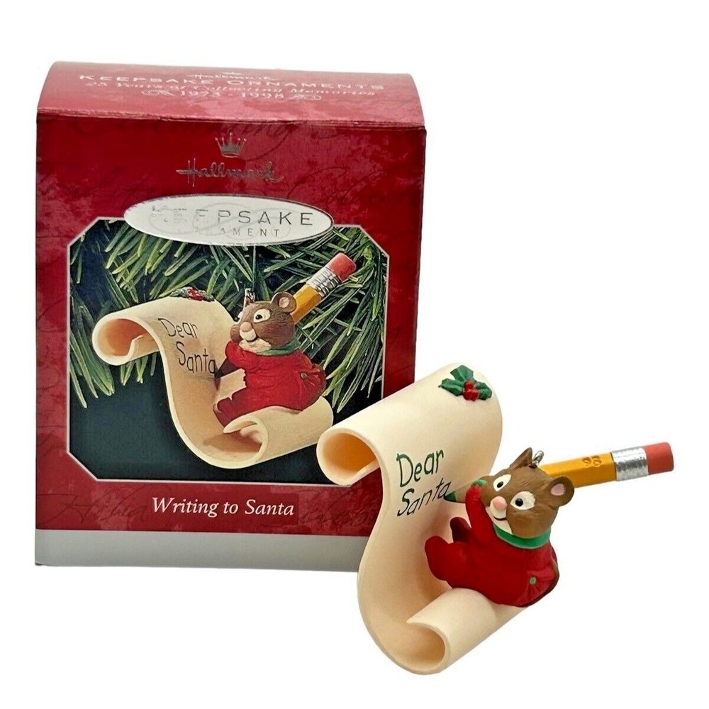Hallmark Keepsake Ornament‎ Writing to Santa 1998 QX6533 Mouse Dear Santa W/Box